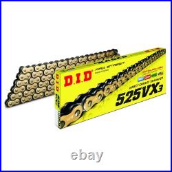 Chaîne Did 525vx3 Or & Noir G&B 124 Maillons X-Ring Honda Africa Twin 1000 2016