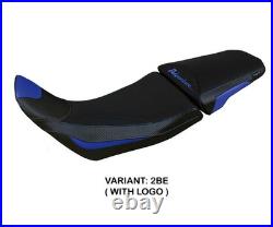 Housse selle Amber Bleu BE + logo TPZ Honda Africa Twin 1100 ADV Sport 2020 2023