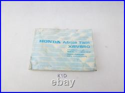 Manuel Du Conducteur Livre Honda Africa Twin XRV 650 RD03 1988 Manuel Du Conducteur Livre Honda Africa Twin XRV 650 RD03 1988