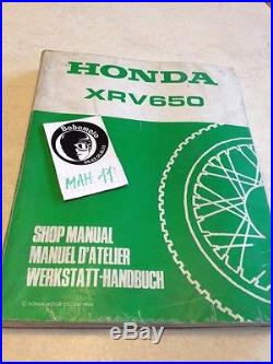 Manuel atelier Honda XRV 650 Africa Twin XRV650 Shop manual éd. 88