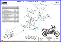 Mivv Honda Africa Twin 1100 2024 Pot D' Echappement Moto Dakar Inox Approuve