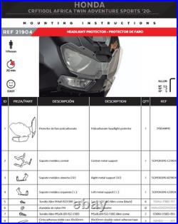 Puig Protection de Phare Transparent Honda Africa Twin CRF1100L 2020 2023