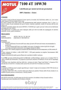 Set Entretien Huile Motul 7100 10W30 + Filtre pour Honda CRF1000 Africa Twin