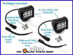 Super Bright 18w CREE LED Spotlights Lights Ideal For Honda XRV 750 Africa Twin